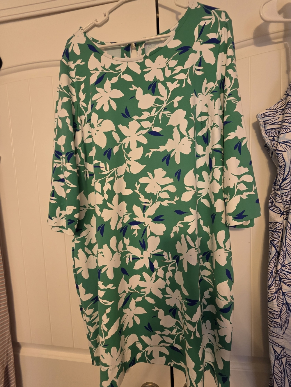 Southern Tide Green Floral Long-Sleeve Shift Dress